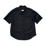 Runway cut out military button down