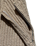 Hand knit leather midi dress