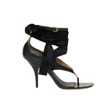 Leliu leather thong heels