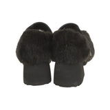 Diablo fur ballerina strap flats