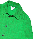 Towel textured snap button down