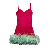 Mohair feathered bottom dress