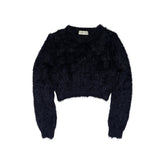 Furry stretchy cropped pullover