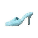 Furry plush heel