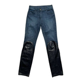 Hybrid leather leg denim