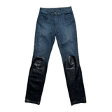 Hybrid leather leg denim