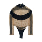 Sheer cut out body suit
