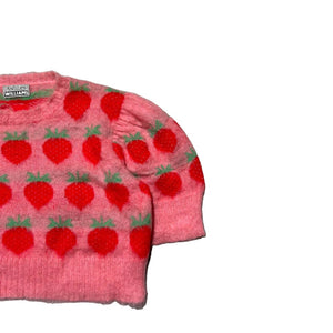 Mohair cropped strawberry sweater