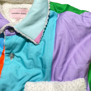 multicolor fleece jacket