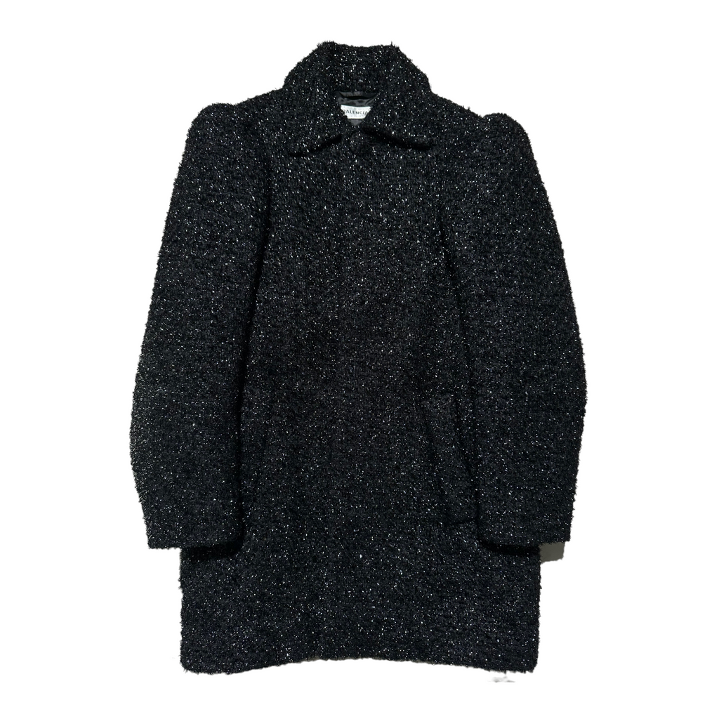 lurex tweed runway coat