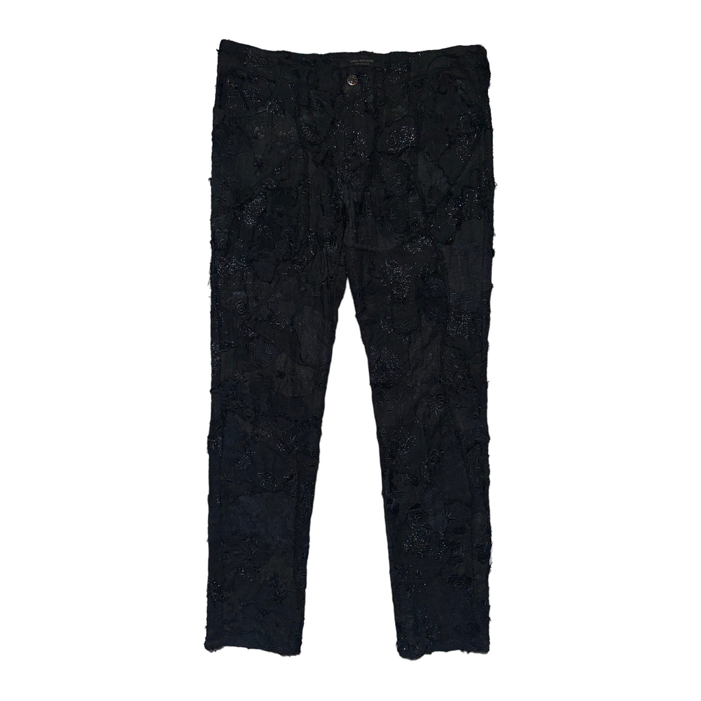 embroidered patchwork pant