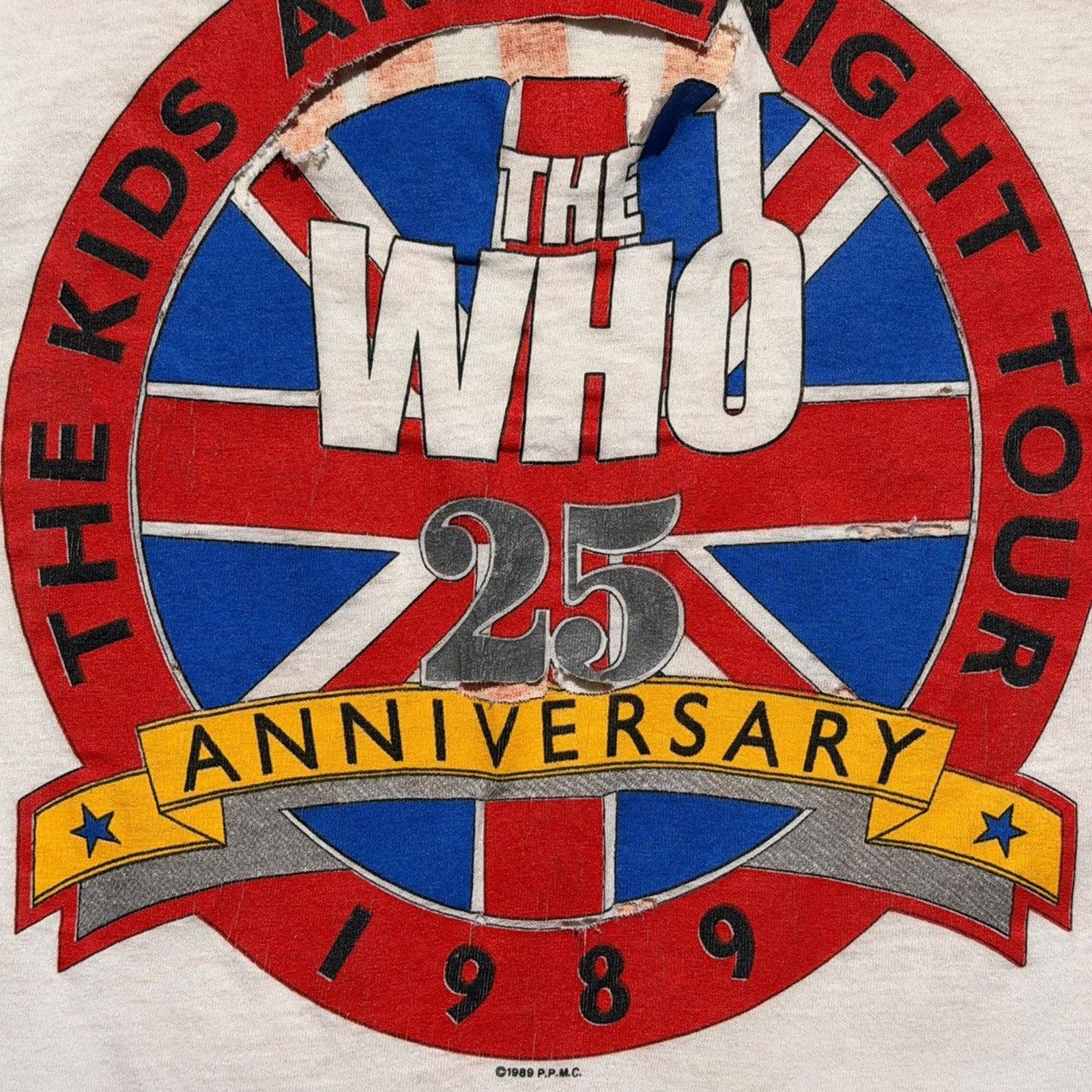 The who 1989 the kids are alright tour tee