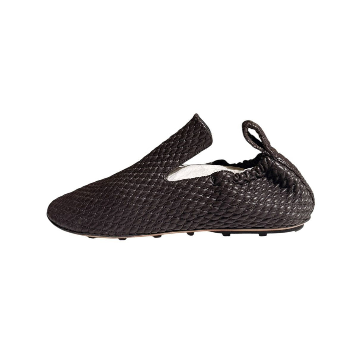 intrecciato woven leather slip on