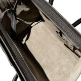 Ostrich leather expandable bag