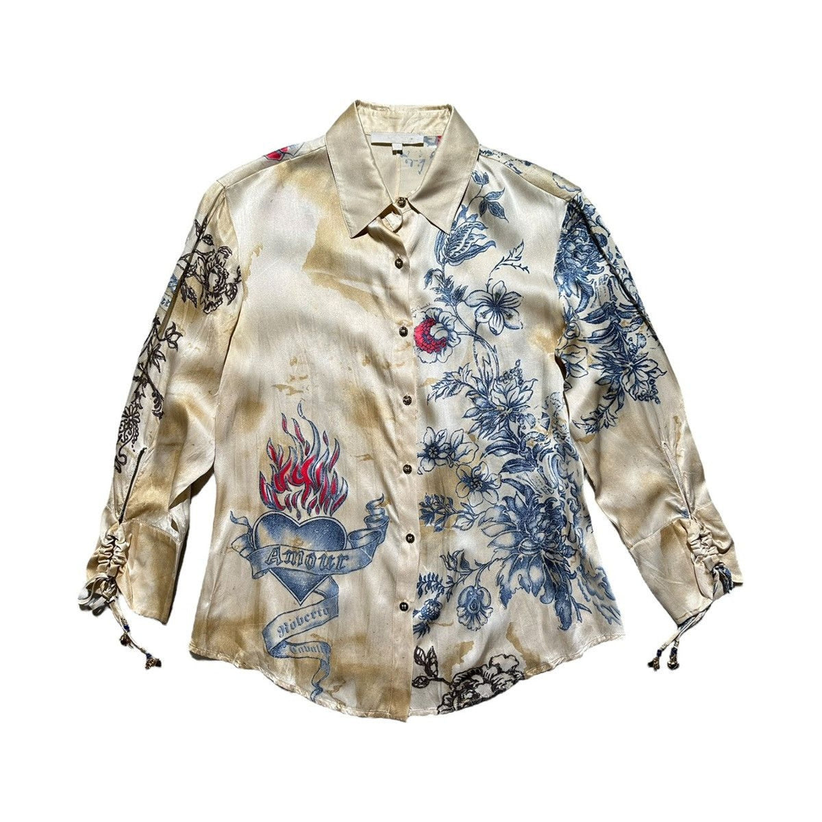 2003 Tattoo Graphic silk shirt