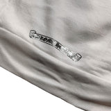White silver foil logo hoodie
