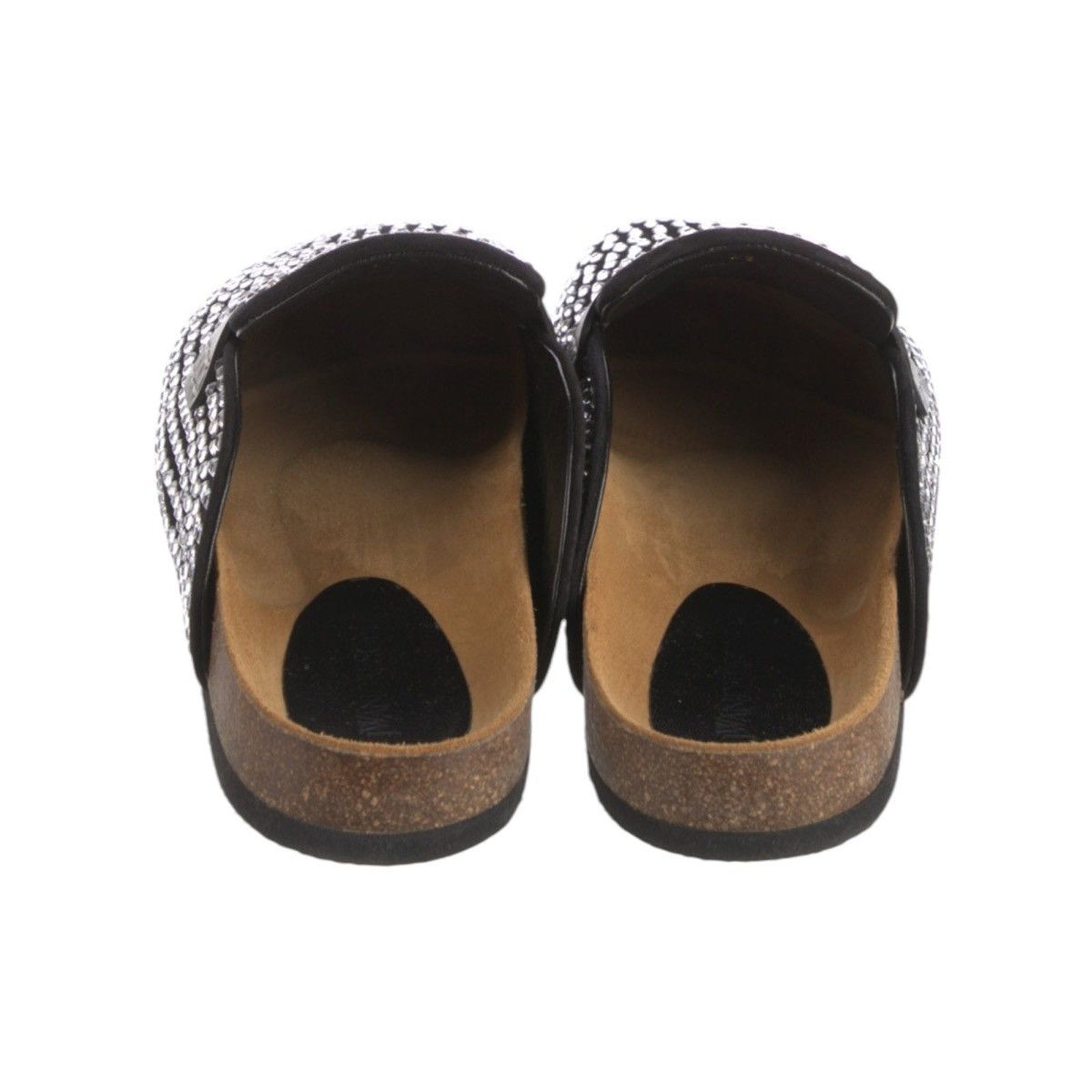 Crystal embellished leather mules