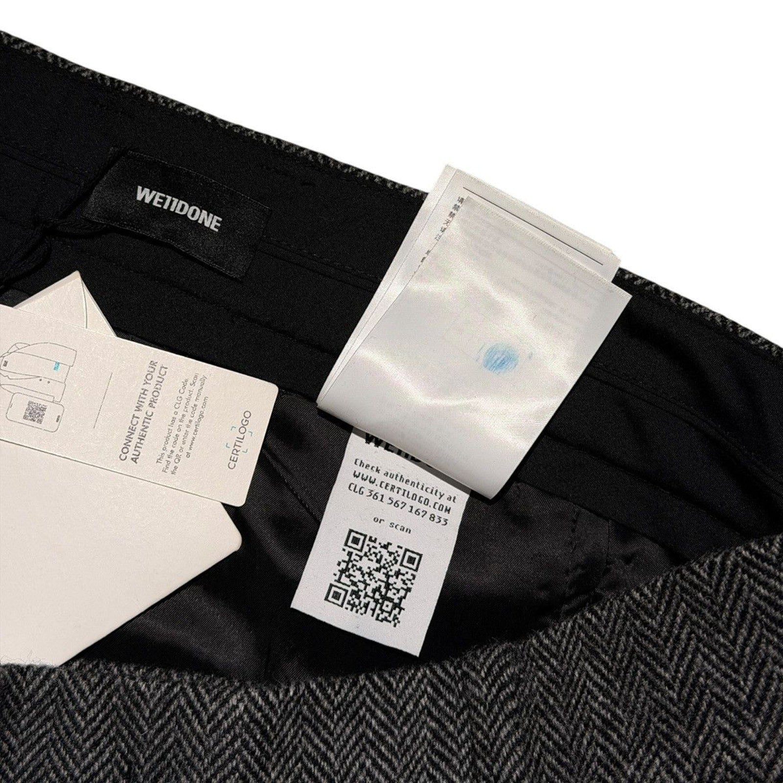 Runched wool trouser