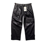 Pleated Leather baggy adjustable pant