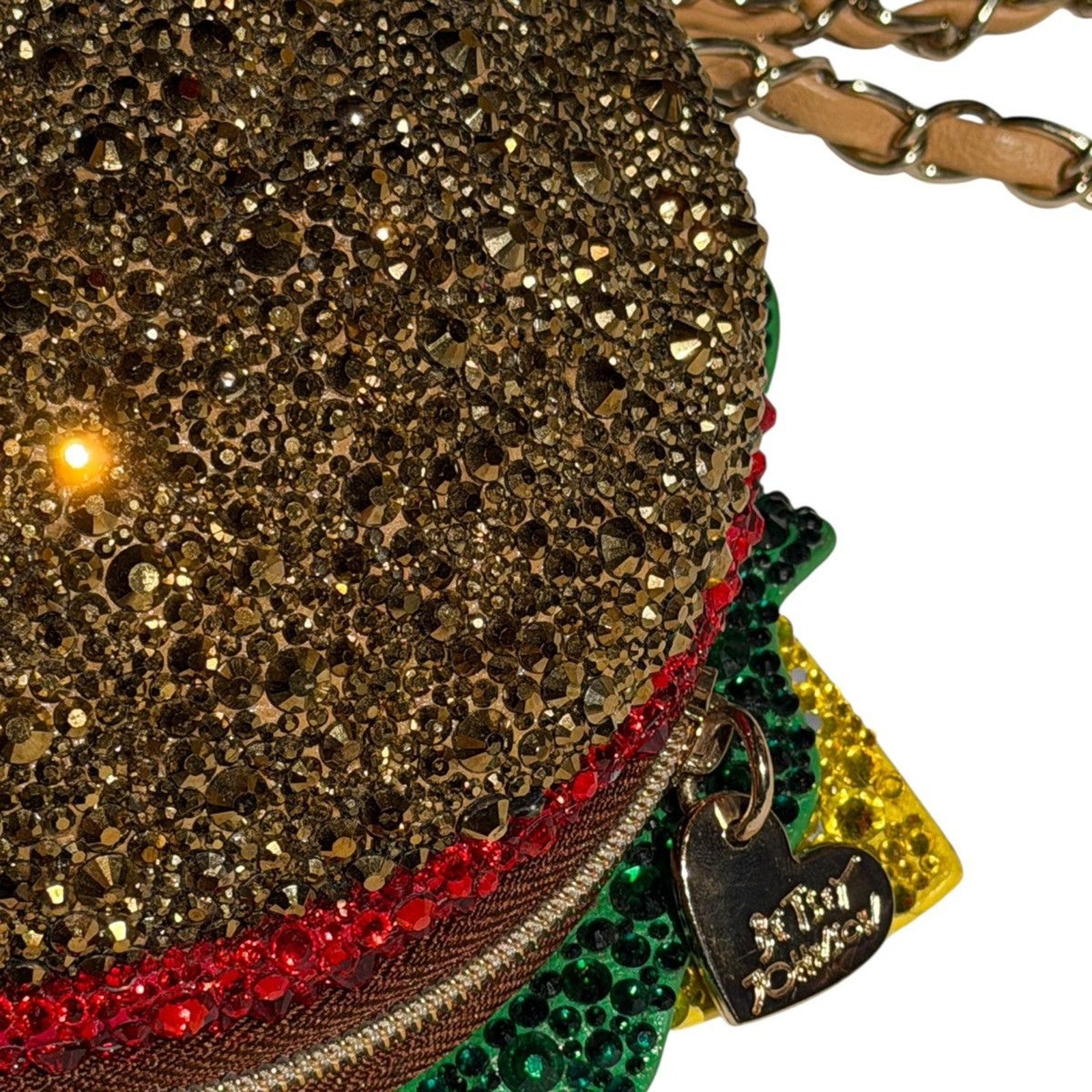 Crystal embellished hamburger bag