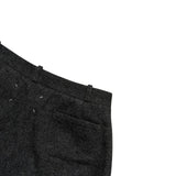 Pleated side zip wide leg trouser