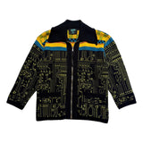 FW1995 circuit board zip sweater