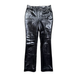 Metallic coated genuine leather pant