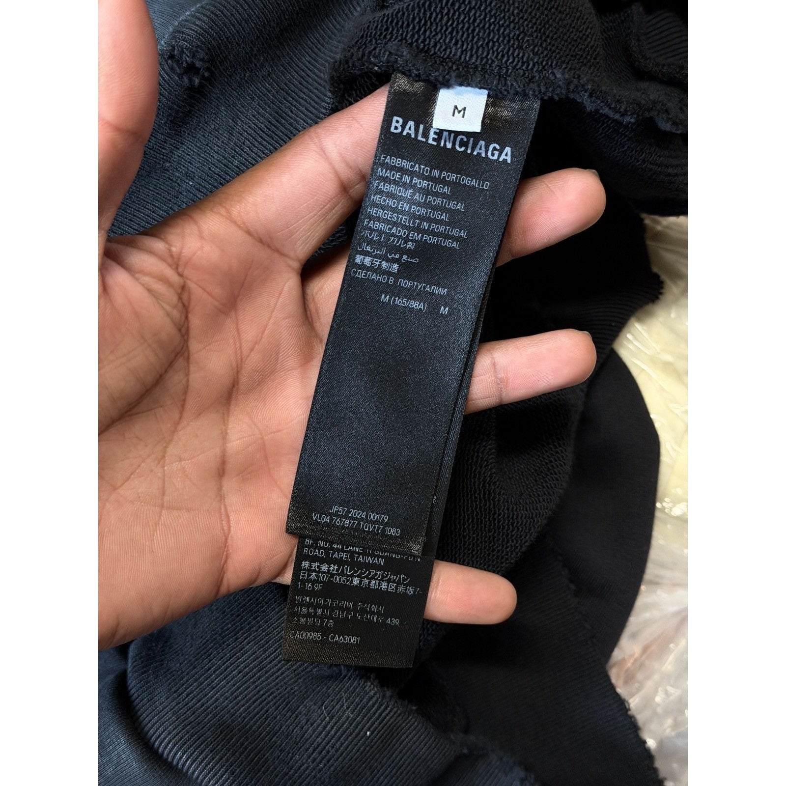 3B logo distressed hoodie