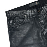 Waxed coated denim pants