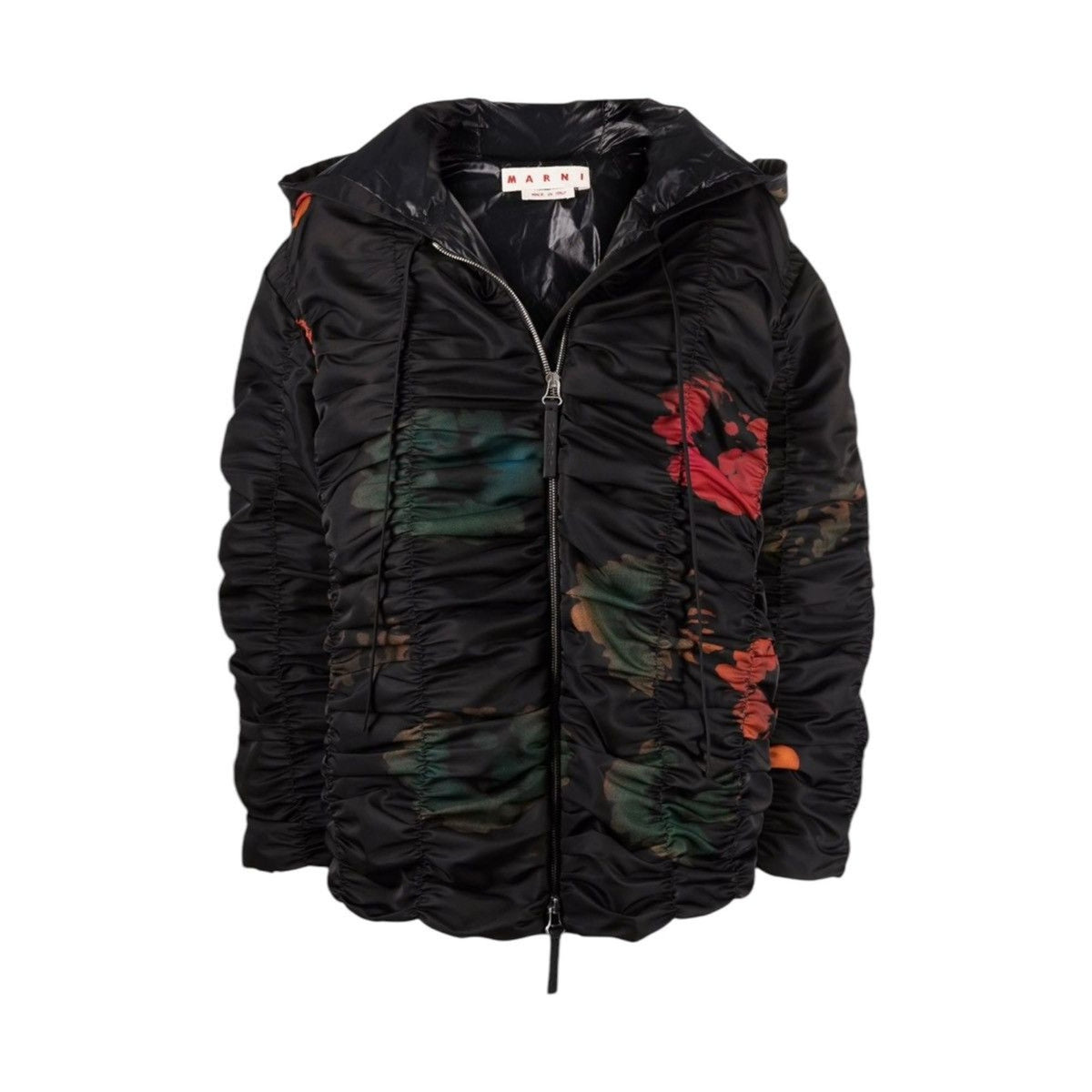 Runched floral bomber