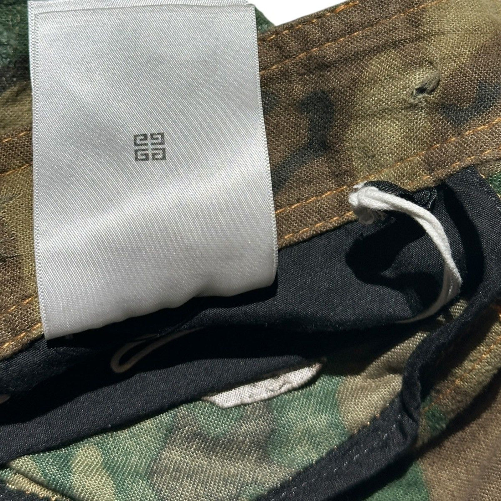 Distressed Boro camouflage shorts
