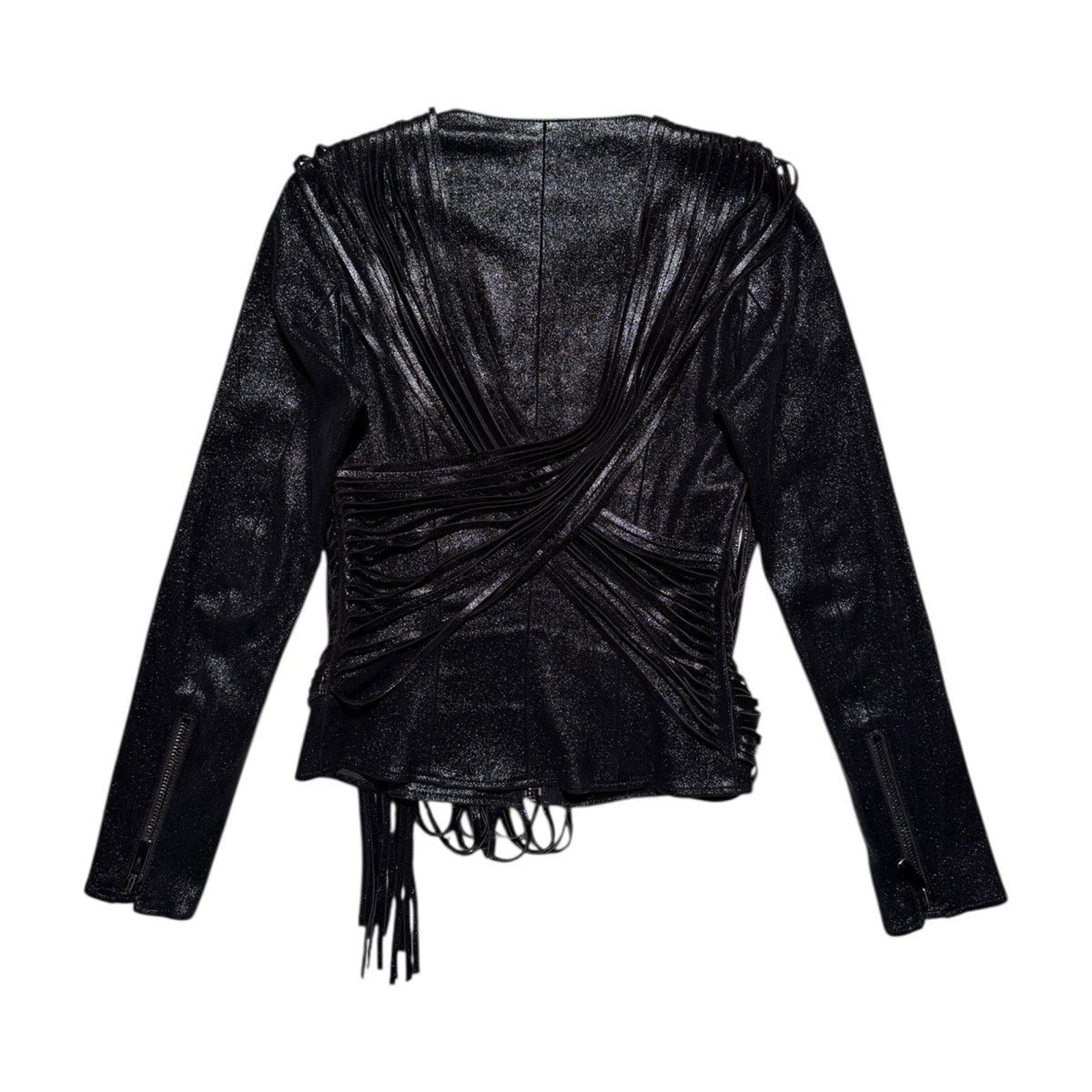 Fringe tassle leather jacket