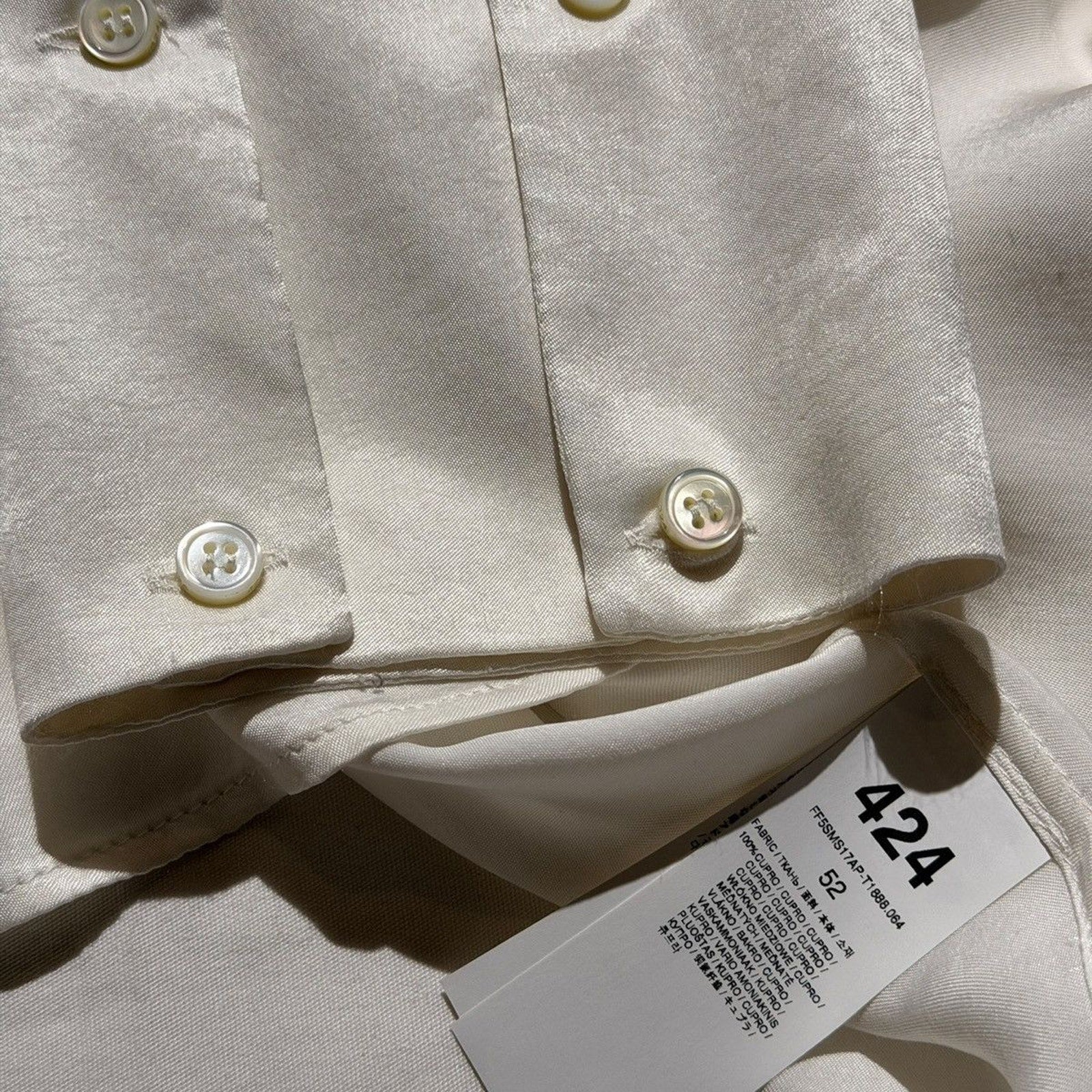 Cupro silk button down shirt
