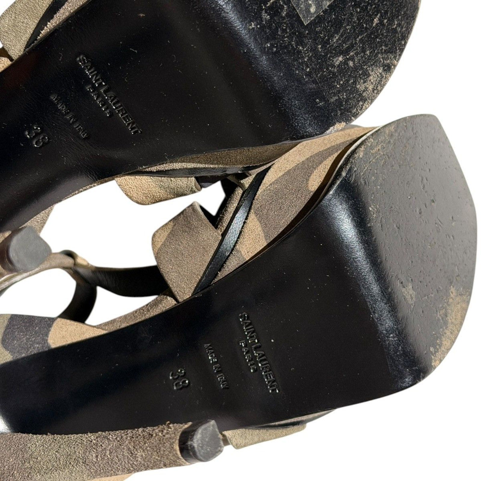 Tribute Camo suede leather heels