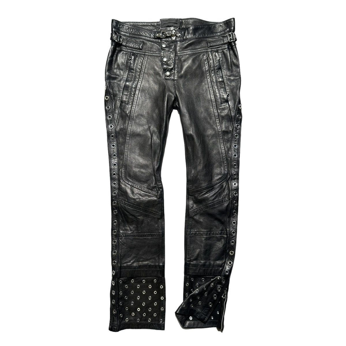 Moto leather zippered pant