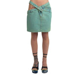 Asymmetric jade jeans cut out heart skirt