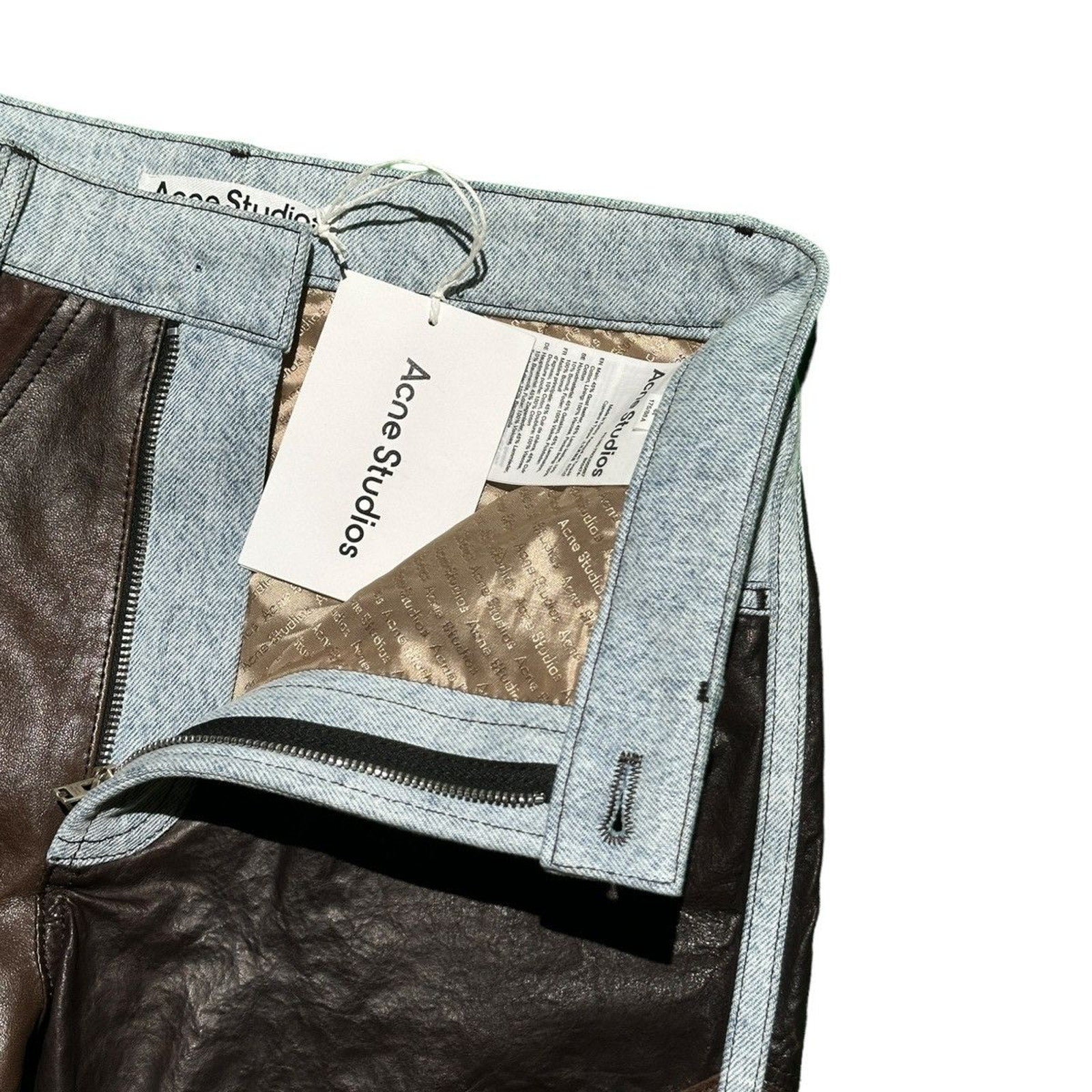 FW22 Lyrite Patchwork Leather Suede/Denim Pants