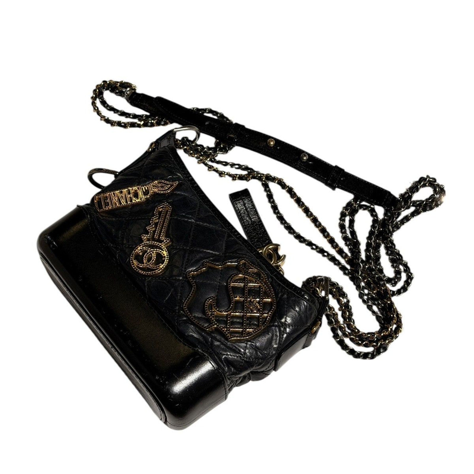 Gabrielle embellished quilted chainlink hobo