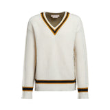 Two tone v neck sweater