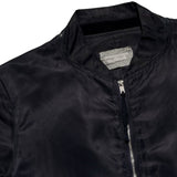 Sueded leather panel nylon bomber