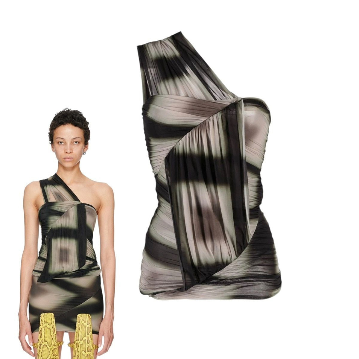 SS23 Edfu asymmetric draped top