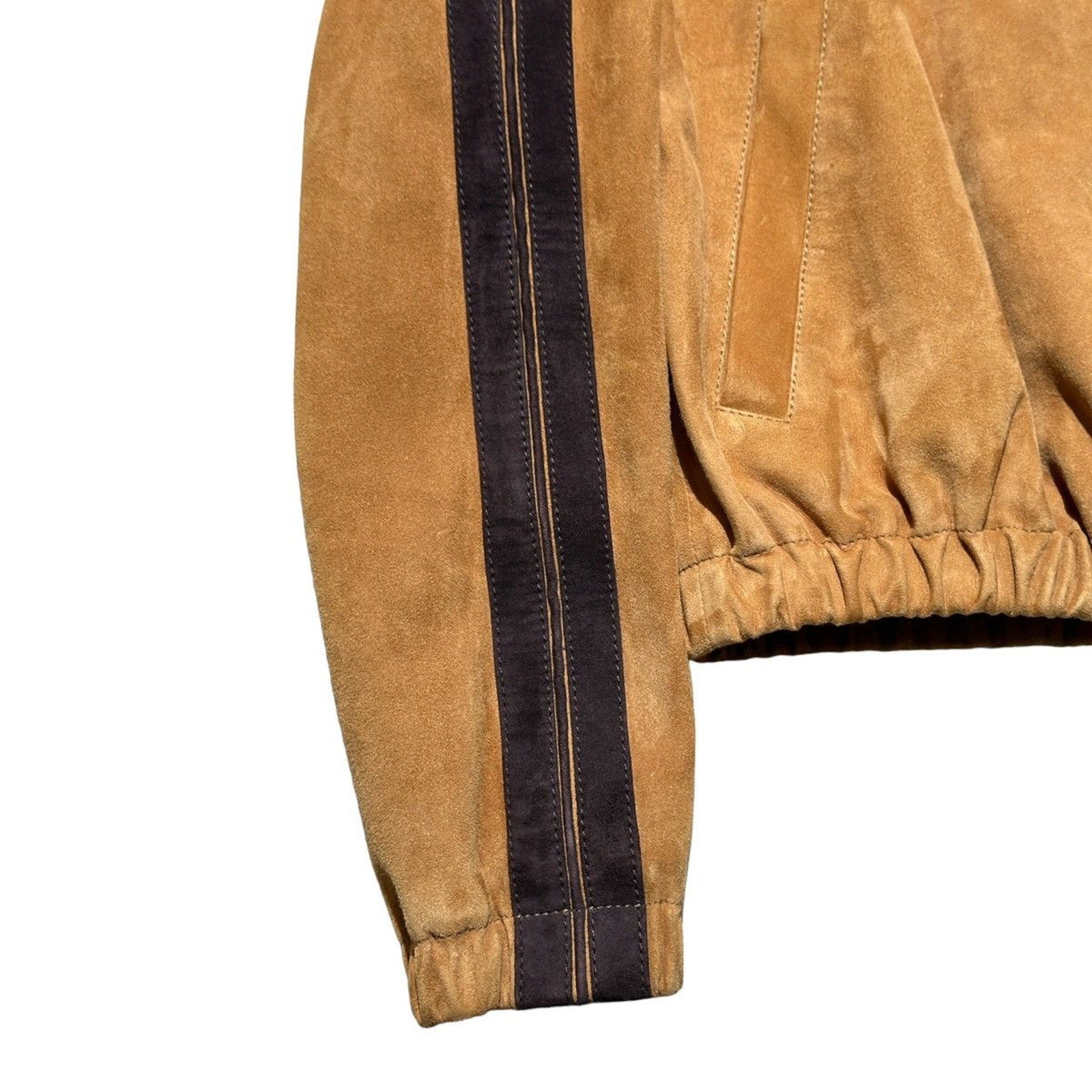 Leather sueded track jacket