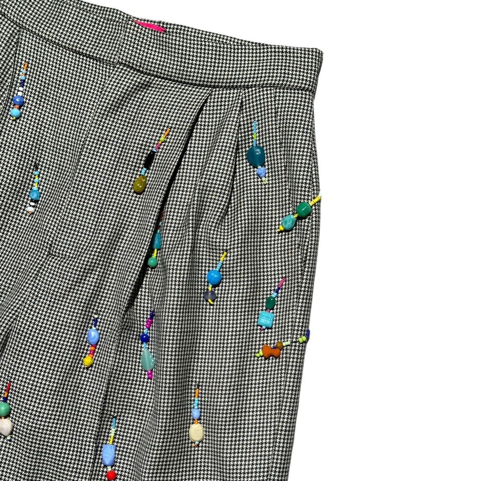 $2,200 hand beaded houndstooth trouser