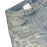 Distressed cargo denim