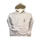 White silver foil logo hoodie