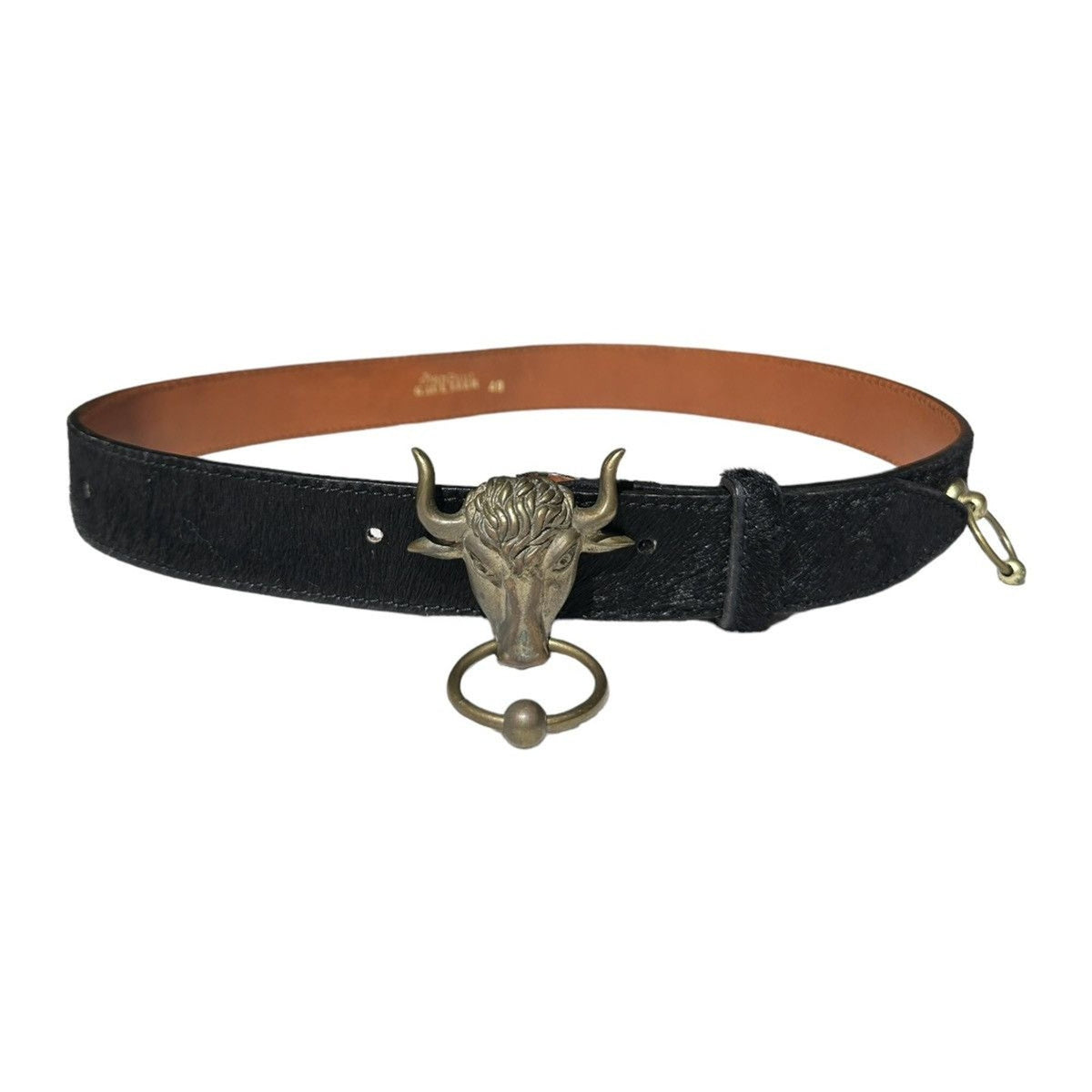 1994 calf hair fur bull pierced belt