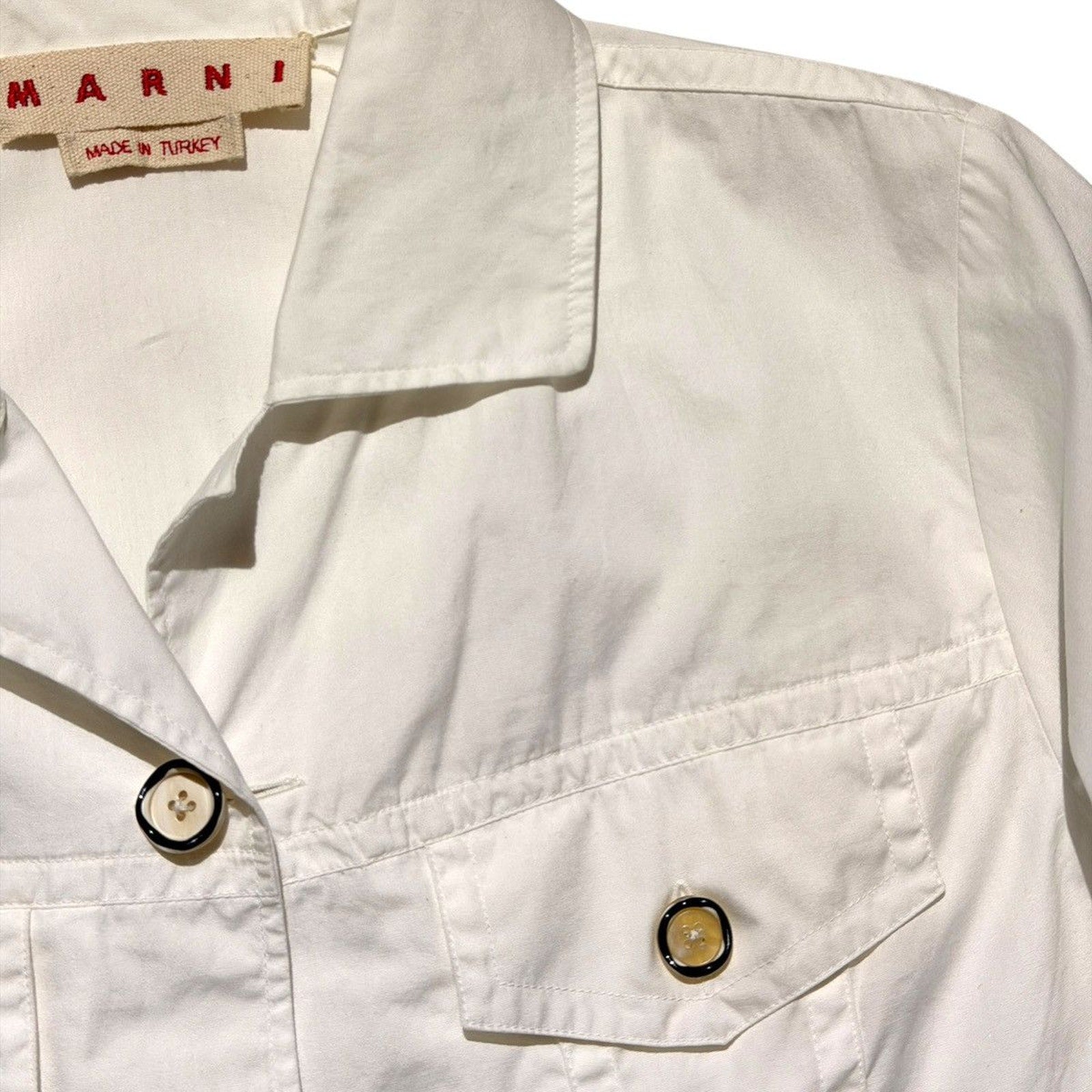 SS21 cropped boxy button down