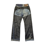 Trompe l'Oeil “Leather” Chaps printed Jeans