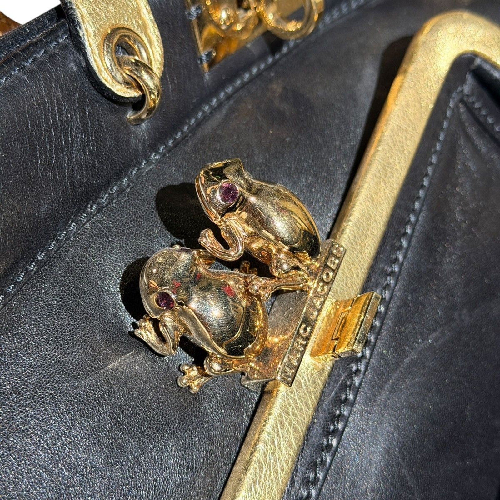 Limited Duffy frog leather tote