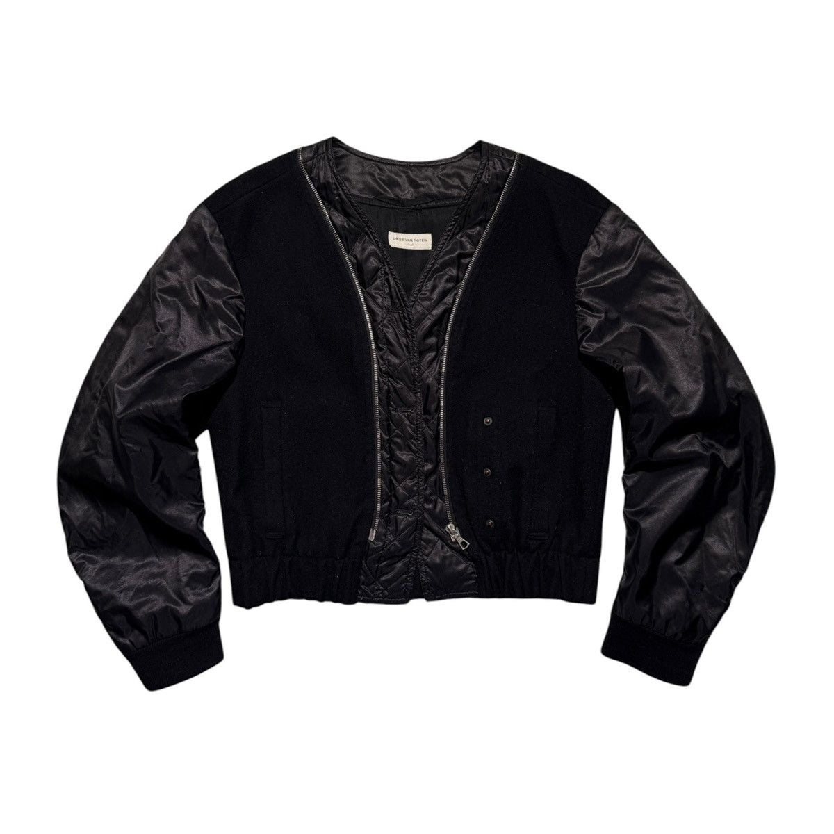 Layered panel zipped bomber